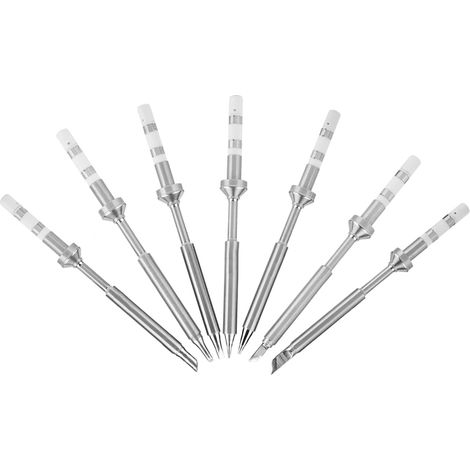 Lot de 7 mini-embouts de rechange en acier inoxydable pour fer à souder TS100 (7 types différents) (1/5)