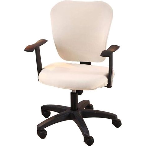 Computerstuhlbezug, Drehstuhlbezug, 2-teilig, universelles Jacquard-Gewebe, abnehmbar, waschbar, staubabweisend (beige) (1/4)