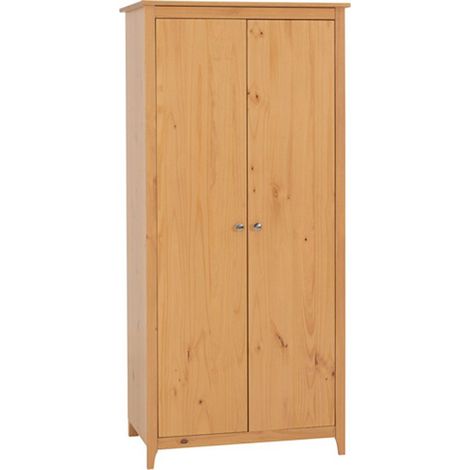 Oslo 2 Door Wardrobe - L54 x W82 x H177 cm - Antique Pine