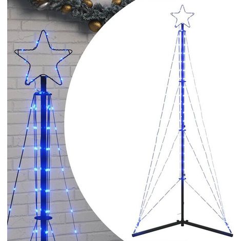 Un sapin de Noël à LED, équipé de 363 lumières LED bleues, d'une hauteur de 182 cm. (1/5)