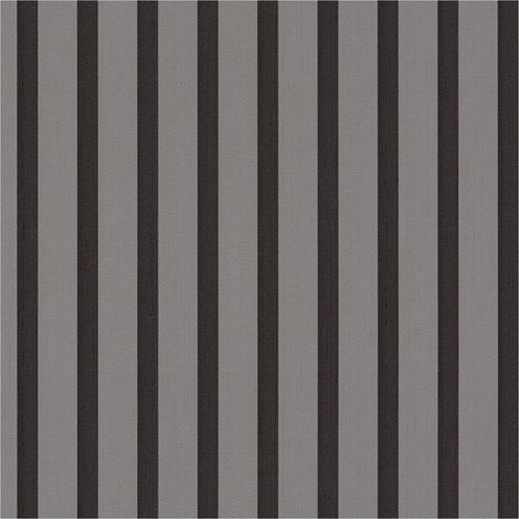 Stripes wallpaper wall Profhome 786284 hot embossed non-woven wallpaper slightly textured wood look matt grey black 5,33 m2