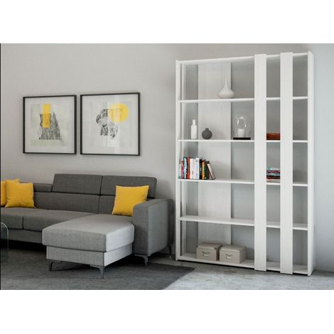 Bibliothèque bois blanc Bamka 120 cm