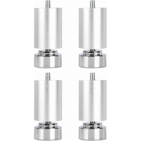 Pieds métalliques réglables à filetage M10, compatibles avec les canapés, les lits, les tables et les armoires pieds de meubles de support robustes (paquet de 4, argent, 12 cm). (1/5)