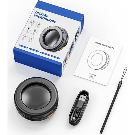 Digital Magnifier with 2-inch HD Screen, 500x Magnification, Auto Focus, 8 LEDs, Rechargeable Battery with Type-C Port, Compatible with 7, 8, 10 and 11-inch screens (1/5)
