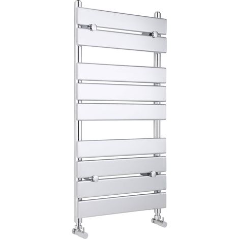 Nuie Piazza Flat Panel Heated Towel Rail 950mm H x 500mm W - Chrome (1/5)