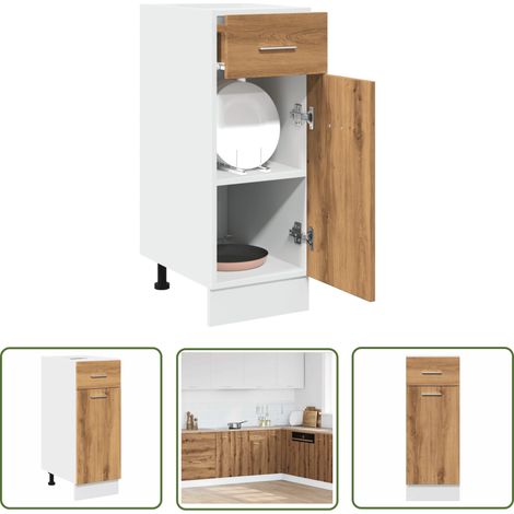 vidaXL Armoire de plancher à tiroir chêne artisanal 30x46x81,5 cm (1/5)