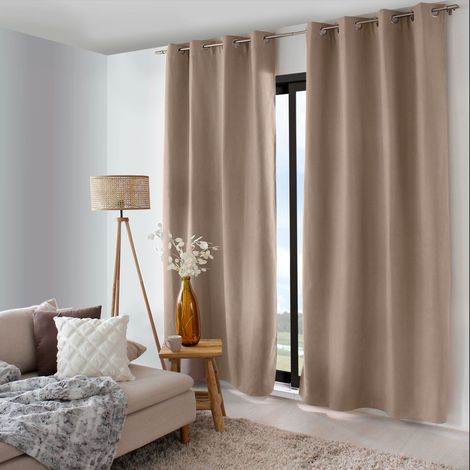 Rideau Thermique Occultant "Nordica" 135x240cm Naturel