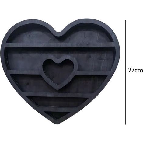 Lune Elfe Cristal éTagèRe en Bois en Forme de Coeur Cristal Essentielle Affichage éTagèRe Murale Salon Maison PréSentoir A (1/5)