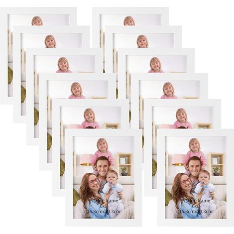 Bilderrahmen Set 15x20 cm Weiß Fotorahmen Wand Tisch Aufsteller 12 Stück (1/5)