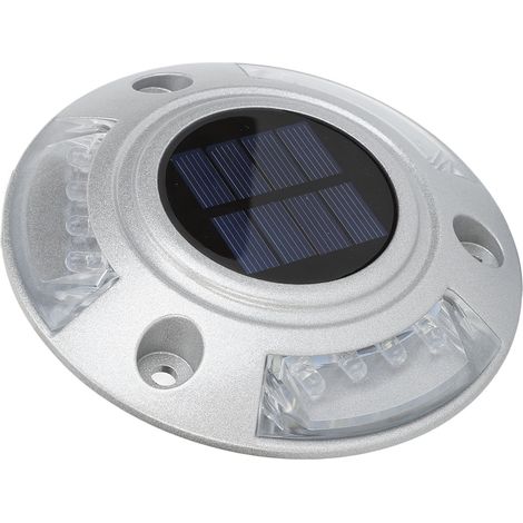 Segnalatore stradale solare impermeabile IP68, realizzato in lega di alluminio, con illuminazione LED automatica per ponti, 6V e 1,8W, colore bianco. (1/5)