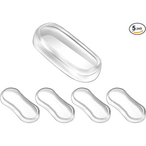 (5 Pièces Tampons de Siège WC, Butoirs de Couvercle WC, Amortisseurs Autocollants, Réduction du Bruit, Tampons en Caoutchouc pour Maison Bureau Hôtel (1/5)
