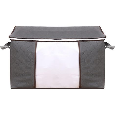 sac De Rangement Pour Couette Horizontal Gris (705030cm), Sac Organisateur Vtements Coton Couette Emballage Artefact (1/4)