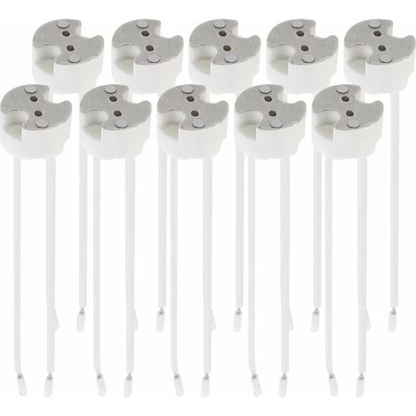 Pack de 10 casquillos GU5.3 - Casquillo GU5.3 o MR16 - Soporte con cable de 12V - Para bombillas como LED, halógenas y focos (1/4)