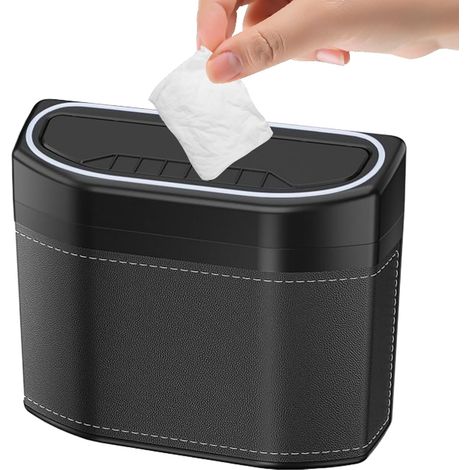 Poubelle Voiture - Poubelle Automobile avec Éclairage Tactile, Anti-Odeurs pour SUV Camions Camping-Cars Voyages sur la Route (1/5)