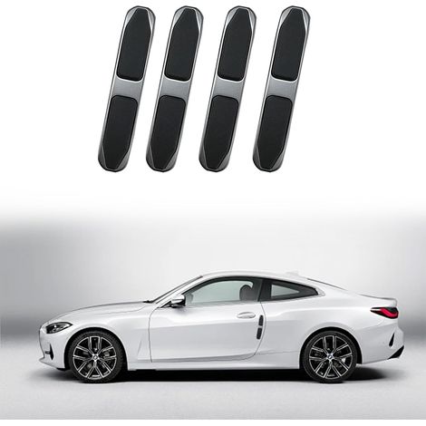Lot de 4 protections de portières, bords métalliques et pare-chocs en PVC, autocollants anti-rayures pour véhicules, accessoires extérieurs universels pour voitures, camions et SUV - Noir