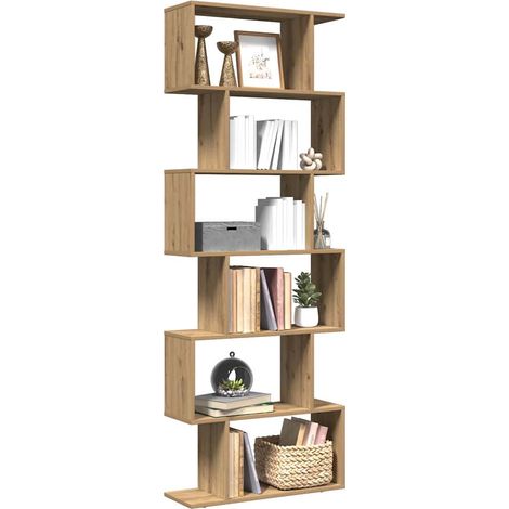 Raumteiler-Bücherregal 6 Etagen Artisan-Eiche 70x24x193 cm