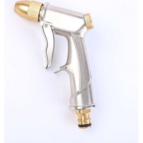 Pistolet d'arrosage pour Tuyau d'arrosage à Haute Pression avec,Pistolet d'arrosage avec Buse en Laiton Réglable de Jet à Pulvérisation pour Le Lavage/Pelouses et du Jardin (1/5)