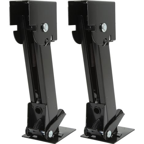 2 stabilisateurs télescopiques réglables pour caravane, support 650 lb, capacité de levage 1000 lb, béquilles rabattables en fer (1/5)