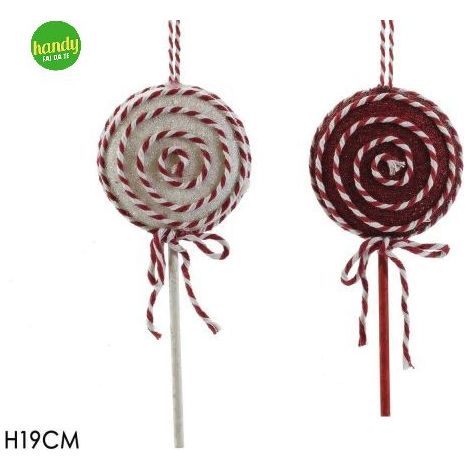 Pendaglio Caramella General Trade H 19cm Bianco/Rosso Modelli Assortiti