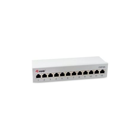 Patch Panel De Sobremesa Equip Cat.6a Apantallado 12 Puertos Color Negro (ral 7035)