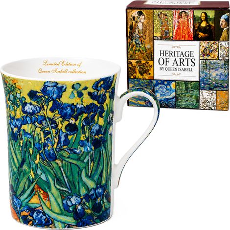 Taza de porcelana de 300 ml con lirios de Vincent van Gogh. Regalo de la reina Isabel. (1/5)