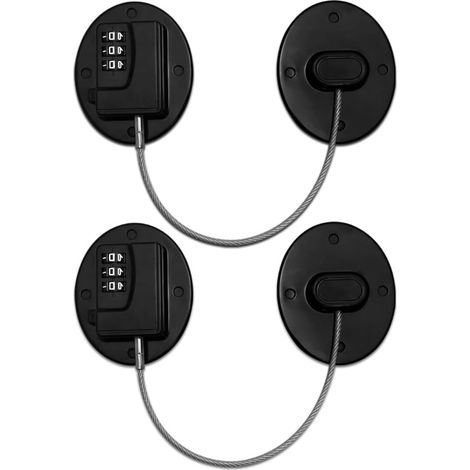 Lot de 2 Cadenas à Code Combiné pour Réfrigérateur Sans Perçage, Ovale (1/5)