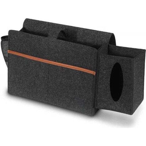 Organisateur De Chevet, Panier De Rangement Pour Lit, Sac De Rangement En Feutre Pour Boîte À Mouchoirs Amovible (1/4)