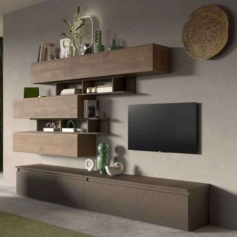 Parete attrezzata soggiorno comp  26 - Infinity  BRONZO / MERCURE