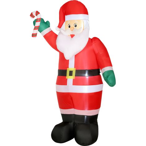 240 cm, multicolore, lumières LED, canne, décoration de intérieur, extérieur, Père Noël gonflable (1/5)