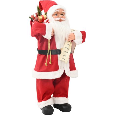 Figura de Papá Noel Rojo 62 cm Poliéster vidaXL