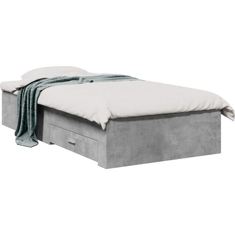Estructura de cama con cajón Gris Hormigón Madera de ingeniería vidaXL (1/5)