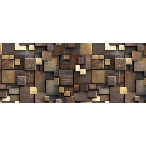 Tappeto Passatoia Cucina Antiscivolo Con Stampa Digitale Dis.Quadri 3D Marrone, misura50x500coloreQuadri Marrone