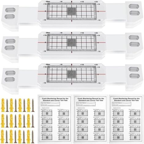 Protocole de surveillance des fissures en 3 étapes, moniteur de détection d'angle acrylique, dispositif de surveillance et de détection des fissures, appareil de mesure (1/4)