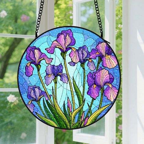 9cm Suspension en vitrail – Attrape-soleil floral pour fenêtre, porte, jardin ou terrasse – Décoration et idées cadeaux pour Noël, la fête des Mères ou un anniversaire (pour femmes, hommes, maman, gra (1/5)
