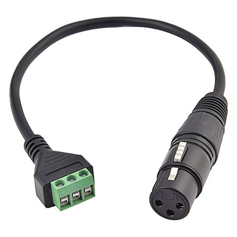 3-poliges XLR-Adapterkabel (weiblich) mit zwei Kanälen für Stereo-Audiomikrofon, lötfrei, mit grünen Anschlüssen (1/5)