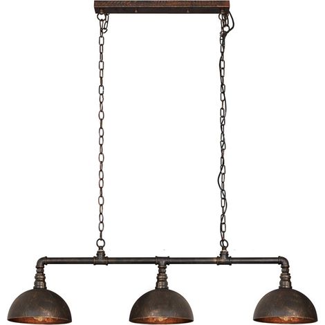 Suspension industriel 3 lampes en métal noir - AMP