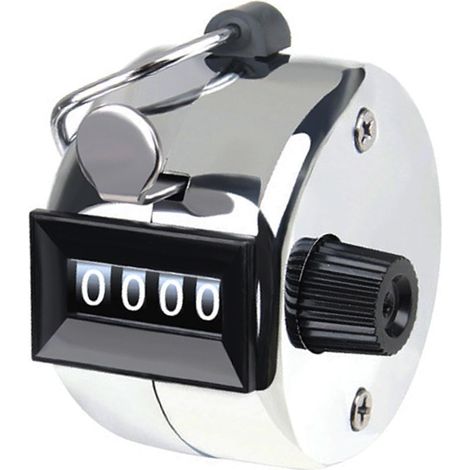 Compteurs Manuels, Compteur À Main avec Anneau De Doigt, Mini Compteur de Comptage à Main en Métal, Compteur de Clic à 4 Chiffres, pour Sport/Entraîneur/École/Golf (1/5)