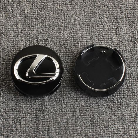 62-mm-Radnabenkappe, kompatibel mit Lexus – Kunststoff-Radnabenkappe, Staubkappe für Autofelgen, Felgenzubehör, 4er-Set – Schwarz (älteres Modell) (1/2)