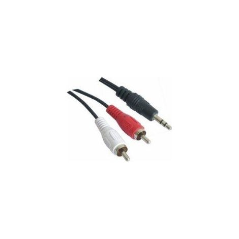 Nanocable - Cavo audio stereo, jack 3.5/m-2xrca/m, nero, 3.0m (1/3)