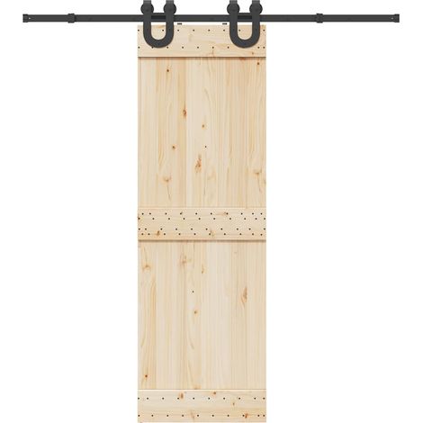 Schiebetürbeschlag-Set 200 cm Stahl Schwarz