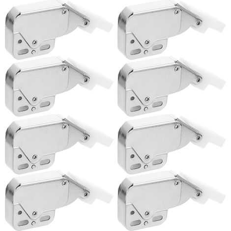 Loquet de Porte Caché 8pcs en Acier Laminé à Froid Argenté Vis Réglables, Haute Dureté, pour Placards et Meubles Cuisine (1/5)