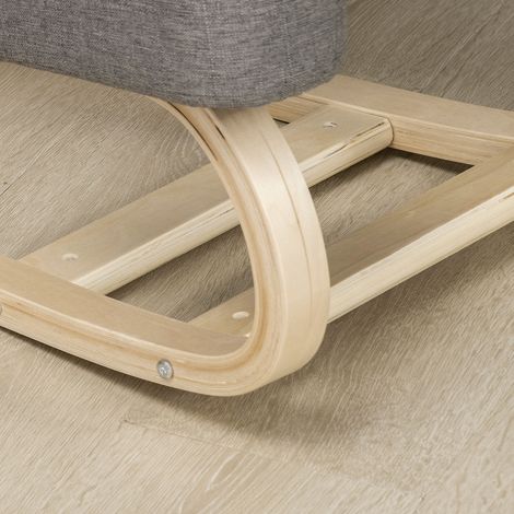 Chaise ergonomique à genoux, bouleau naturel, coussin gris, 51x69x58 cm, pour une posture assise confortable. (1/5)