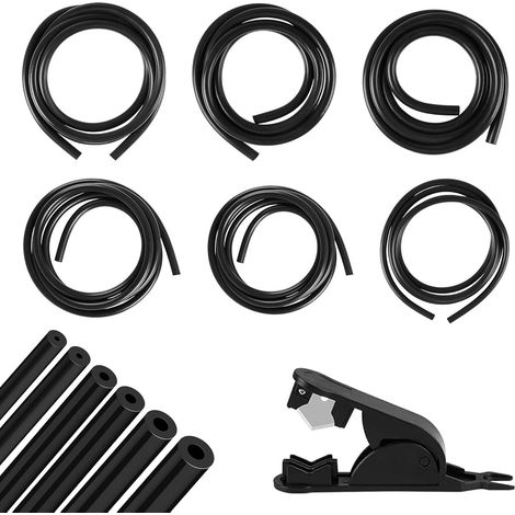 Kit de 6 Tuyaux à Vide en Silicone avec Coupe-Tube, Tuyaux Résistants à la Chaleur pour Automobiles, Diamètres 3/4/5/6/8/10mm, -40220 ℃, Pression 130 PSI (1/5)