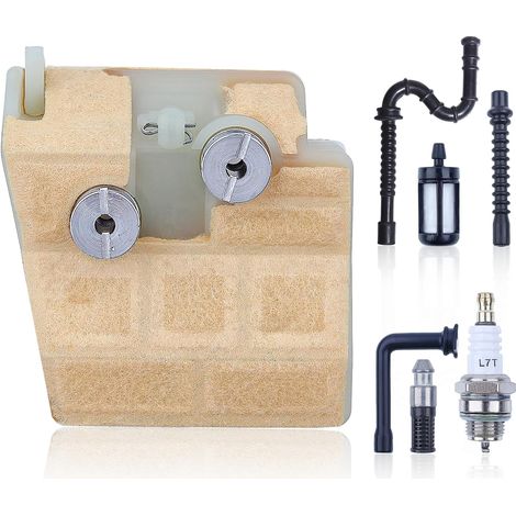 Kit filtre à air pour Stihl 026 024 MS260 MS240 avec filtre L7T, bougie, filtre à huile, tuyau d'aspiration, tuyau d'huile, tuyau de carburant pour tronçonneuse 1121 120 1617/1121 120 1612 (1/5)