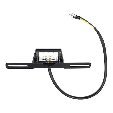 Support de plaque d'immatriculation de moto en aluminium avec support pour plaque d'immatriculation et éclairage LED Universel pour moto, Noir (1/5)