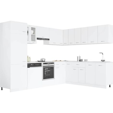 Maison Exclusive - Set Armadi da Cucina 14 pz Lyon Bianco in Truciolato