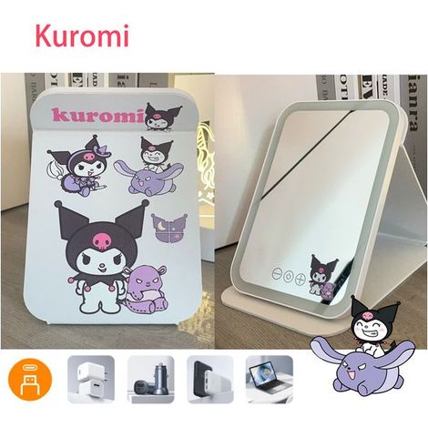 KLVGTIFS PU - Miroir de maquillage lumineux - Perles LED - Chargement USB - Écran tactile ultra haute définition - 3 options d'éclairage 01 (1/4)