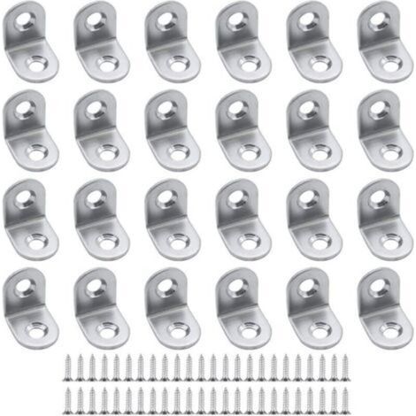 Lot de 30 Équerres de Fixation 20 x 20 x 16 mm Équerre Angle en Acier Inoxydable Supports d'angle 90 Degrés à Angle Droit de Fixation pour Armoire de Meubles de Chaise en Bois (1/5)