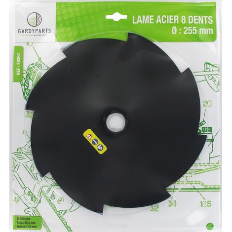 Lama in acciaio a 8 denti per decespugliatore, dimensioni di taglio: 255mm CENTRALE BRICO