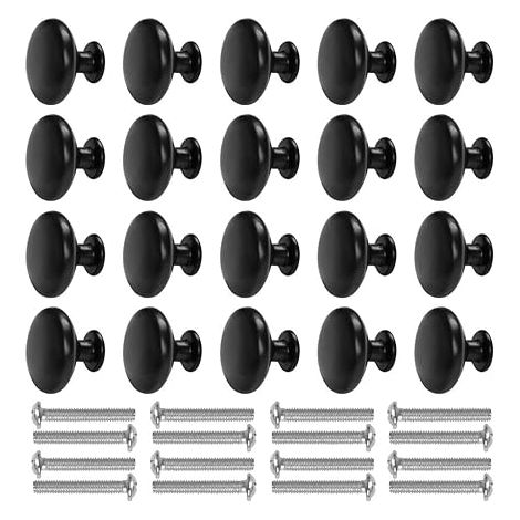 20pcs Vintage Poignées Boutons de Meuble pour Placards de Cuisine, Chambre, Poignée Ronde de Champignons Boutons D'armoire, Unique Trou Rond avec Vis (1/5)